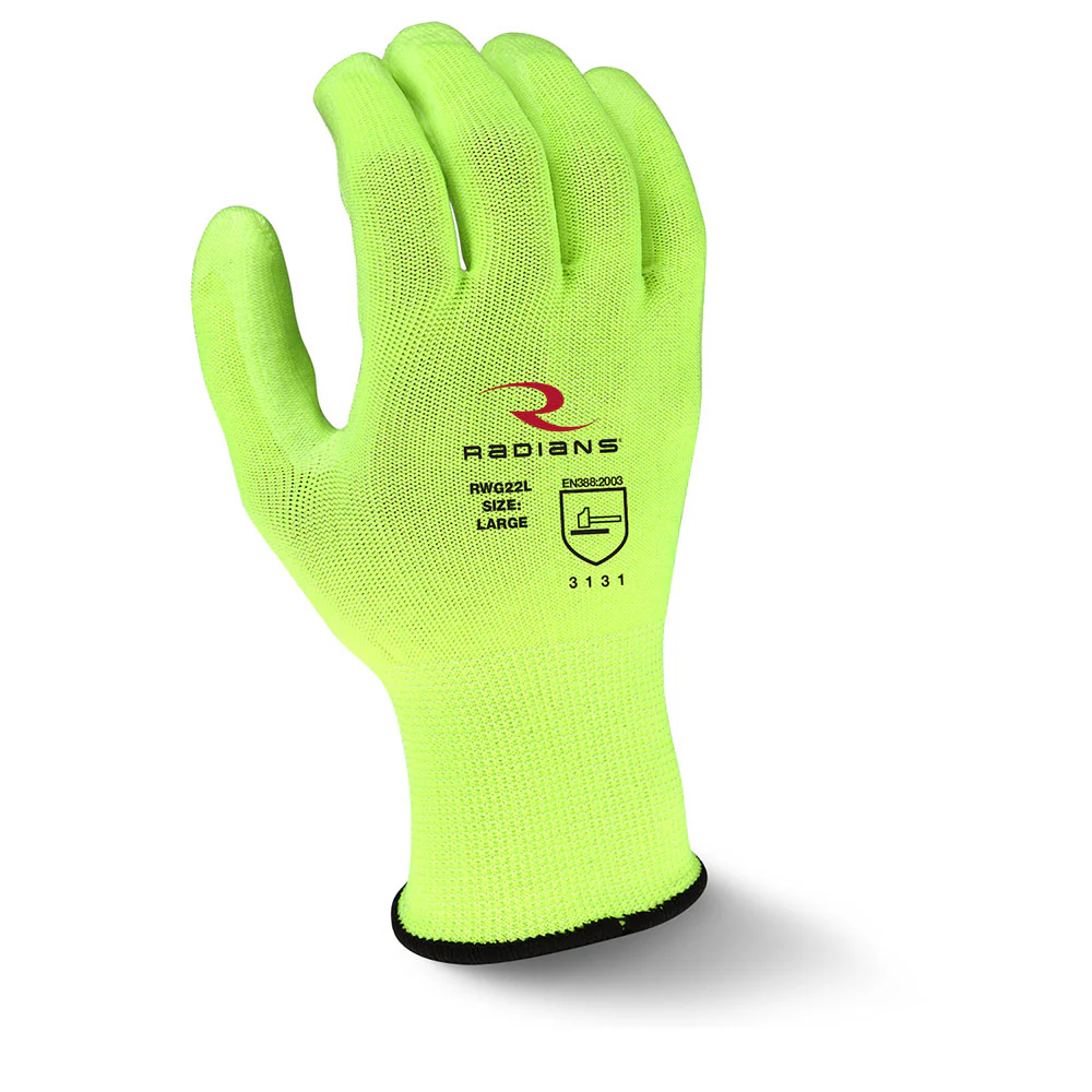 Radians RWG22XL 13 Gauge Polyester Shell High Visibility Work Glove - Mactool Shop