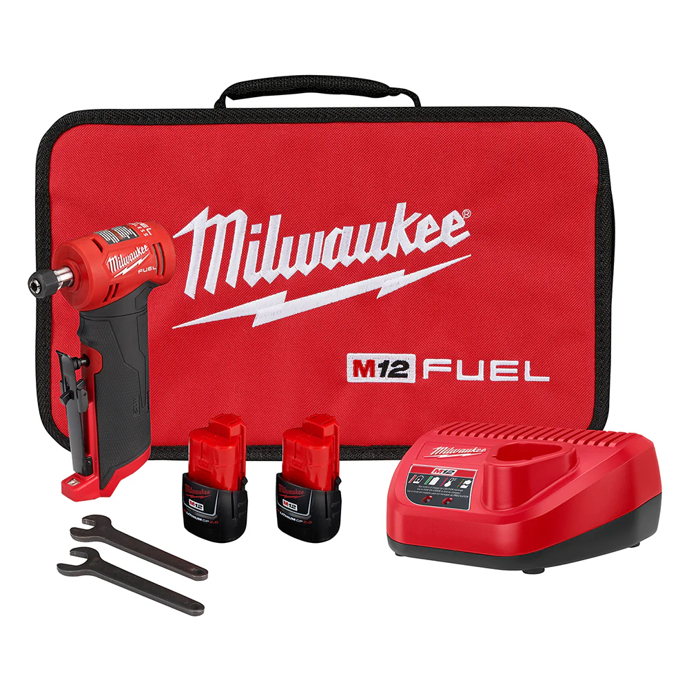 Milwaukee 2485-22 M12 FUEL Right Angle Die Grinder 2 Battery Kit - Mactool Shop