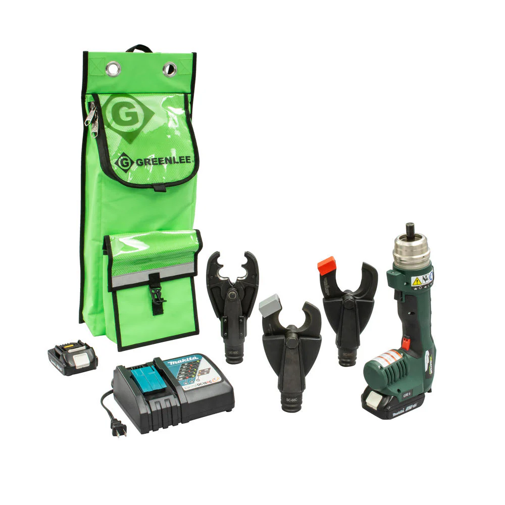Greenlee UT-D3HS11 GRE-6 Multi-Tool w/D3O Crimper, ACSR & Cu/AL Cutting Heads, 120V Charger - Mactool Shop