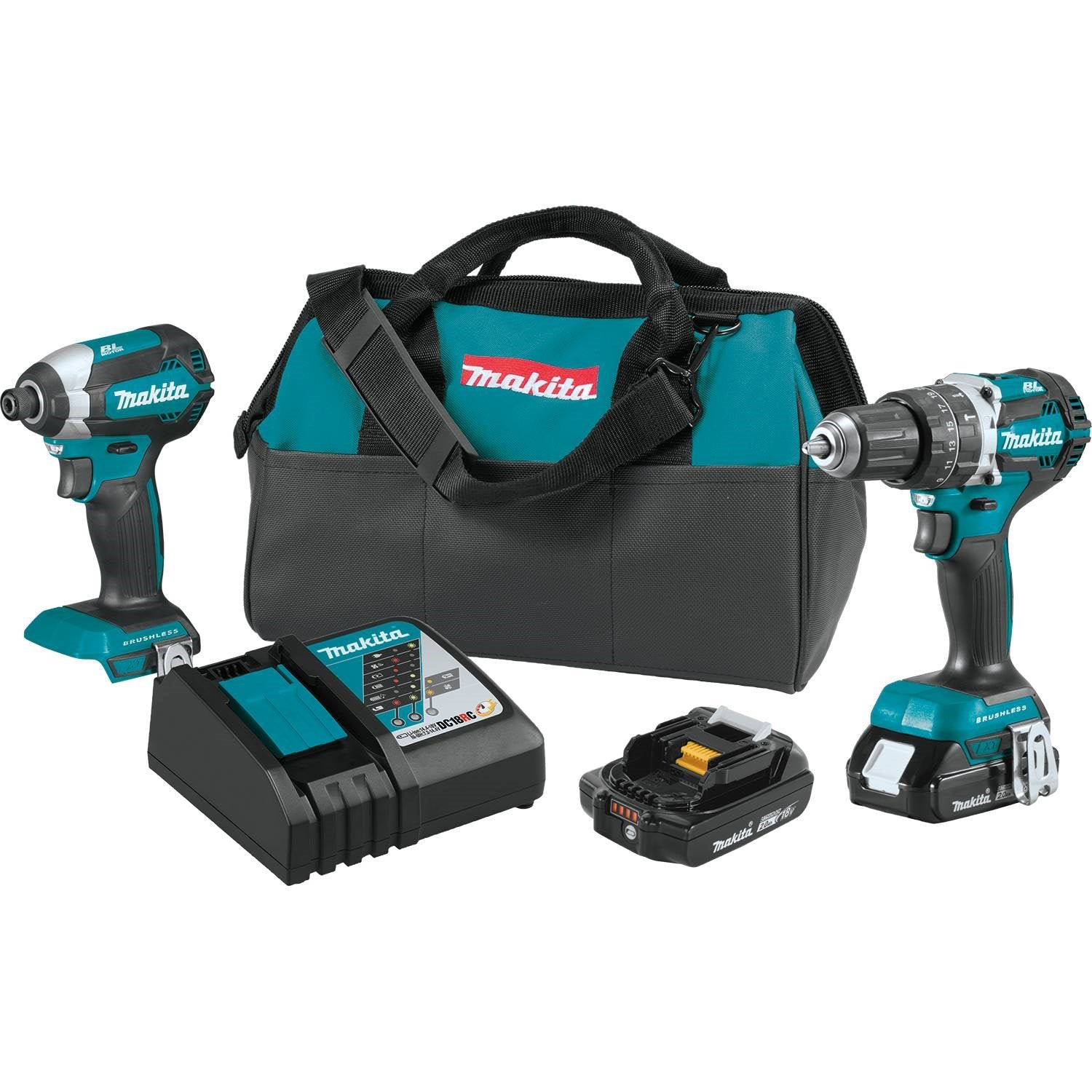 Makita XT269R 18V Compact LXT Li-Ion BL 2-Piece Kit 2.0 Ah - Mactool Shop