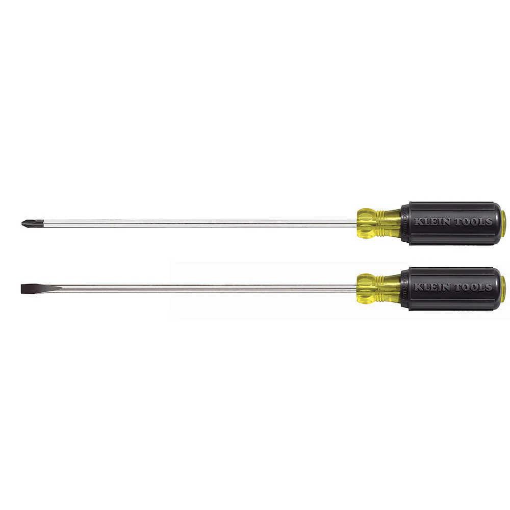 Klein 85072 Screwdriver Set, Long Blade Slotted and Phillips, 2-Piece - Mactool Shop