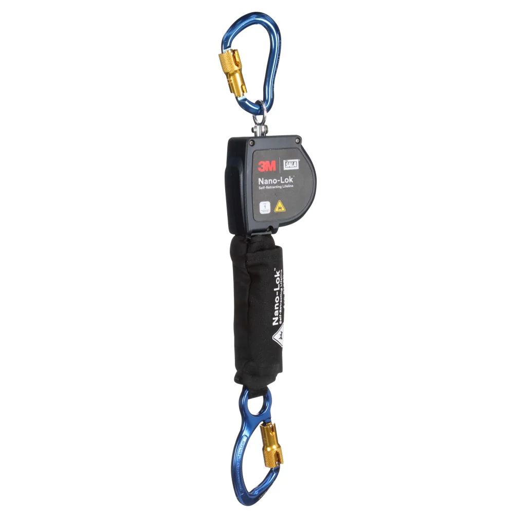 DBI Sala 3100581 Nano-Lok Twin-Leg Arc Flash Self-Retracting Lifeline, Web, Aluminum rebar Lock hooks, 8' - Mactool Shop