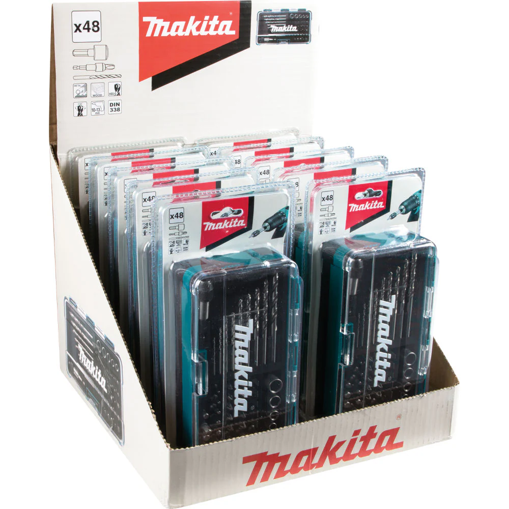 Makita B-36201-10 48 Piece Metric HSS Socket, Screw Bit, Drill Bit Set 10 Pack - Mactool Shop