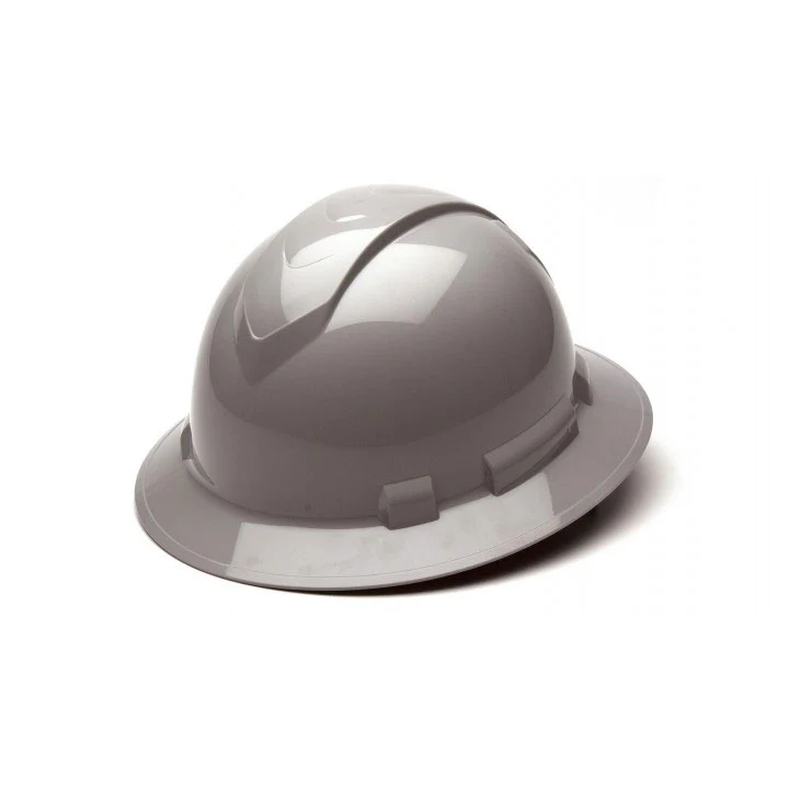Pyramex HP54112 Gray-Ridgeline Hard Hat, Full Brim 4 Pt Ratchet Suspension - Mactool Shop