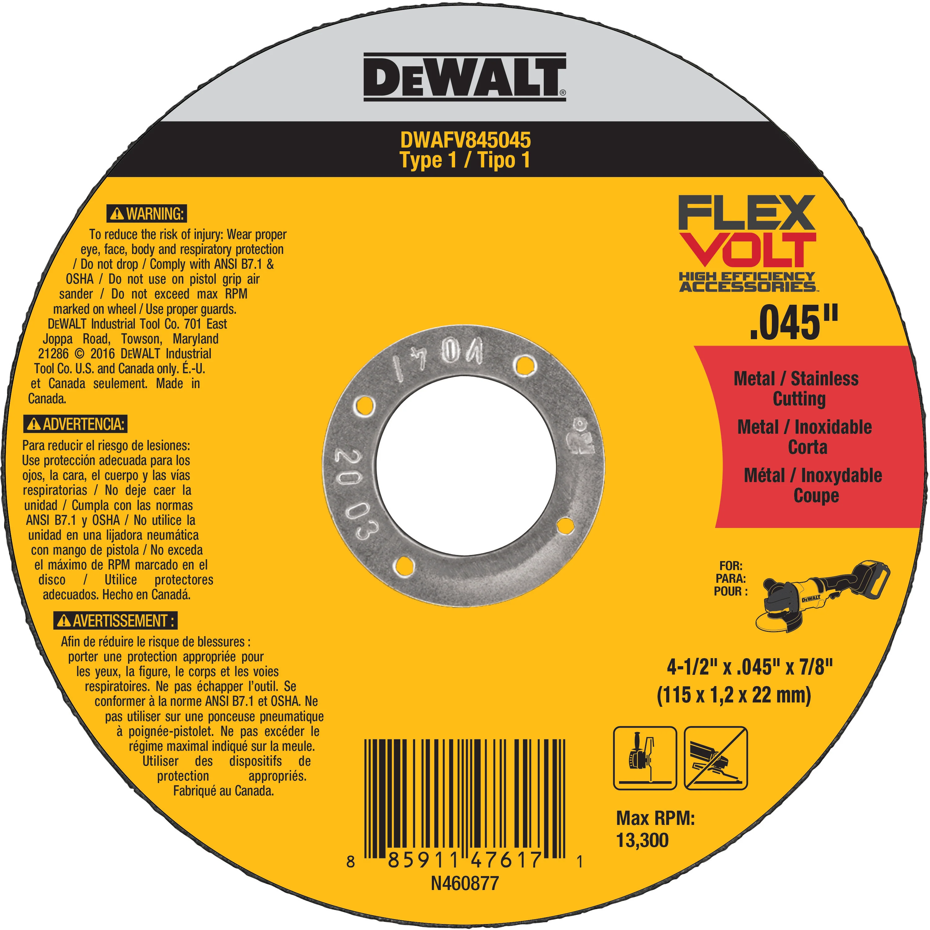 DeWalt DWAFV845045B5 4-1/2