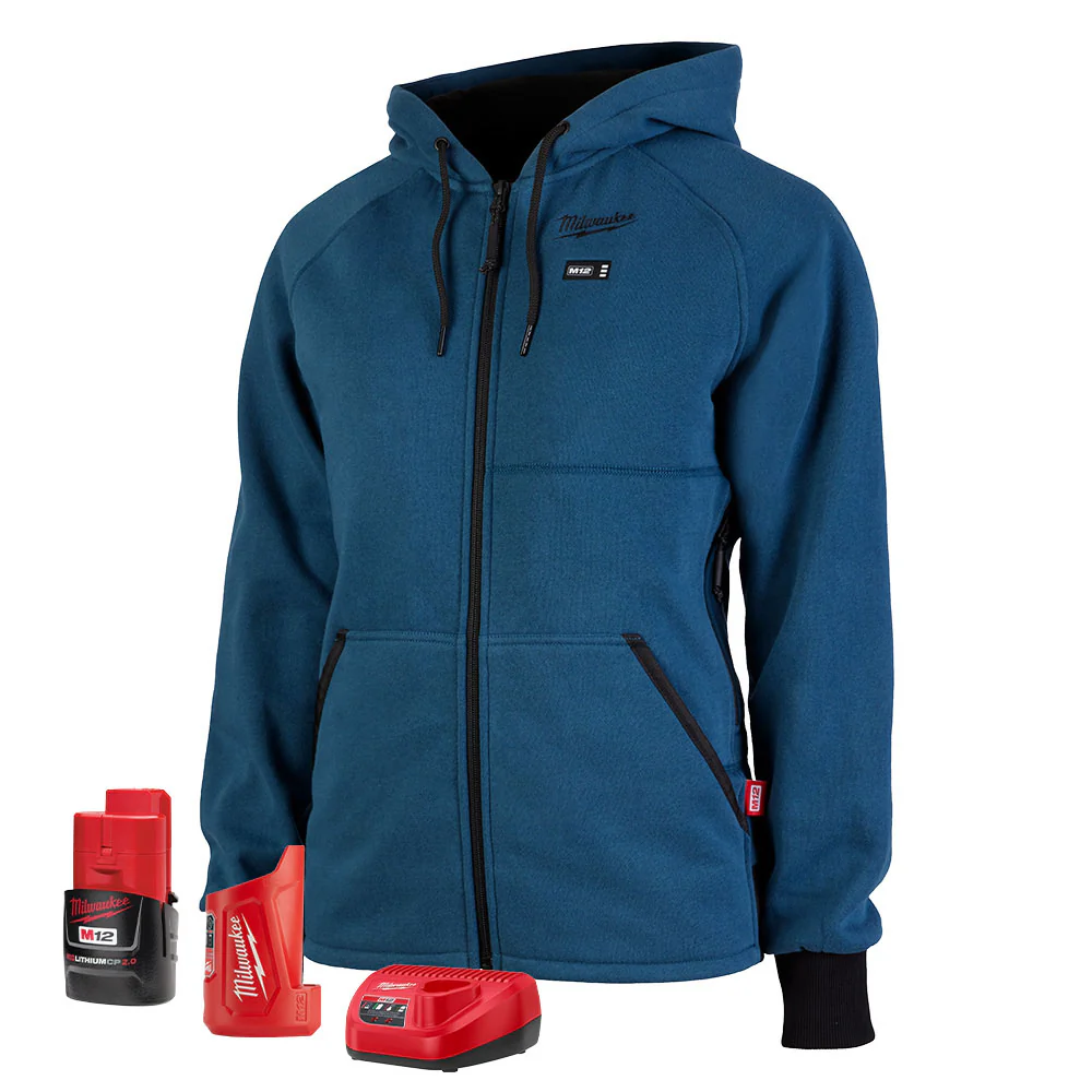 Milwaukee 336BL-21 M12 Women's Heated Hoodie Kit Blue - Mactool Shop