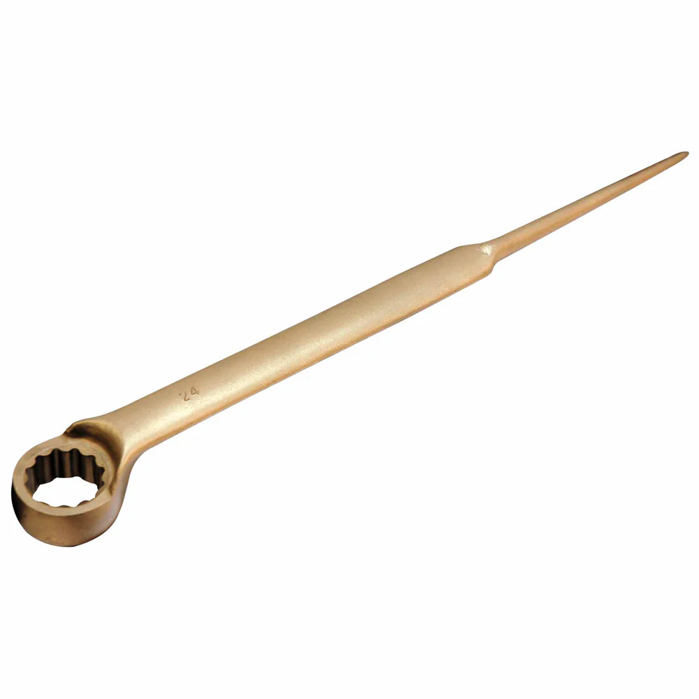 CS Unitec Ex204S-50B Copper Beryllium Non-Sparking, Non-Magnetic, Corrision Resistant Ring End Construction Wrench with Pin 50 mm - Mactool Shop