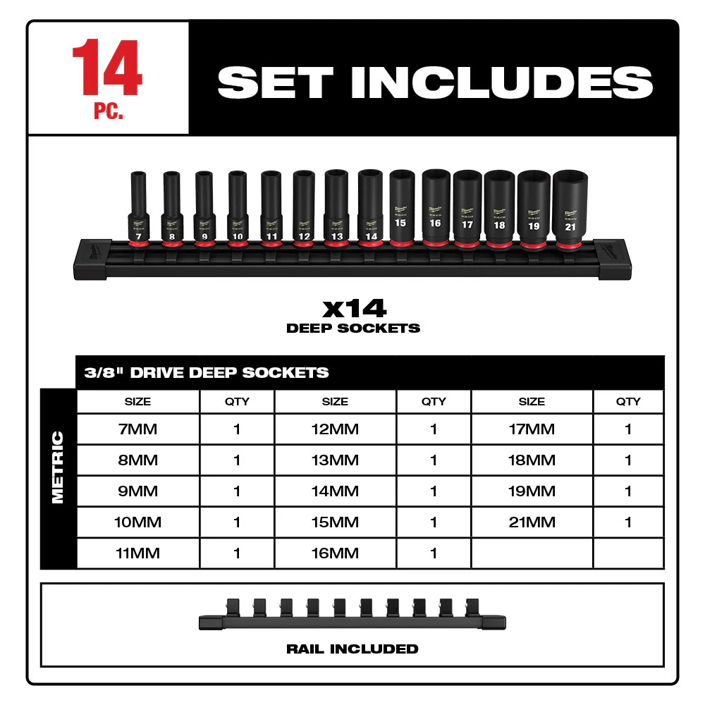 Milwaukee 49-66-7008 14PC SHOCKWAVE Impact Duty™ 3/8