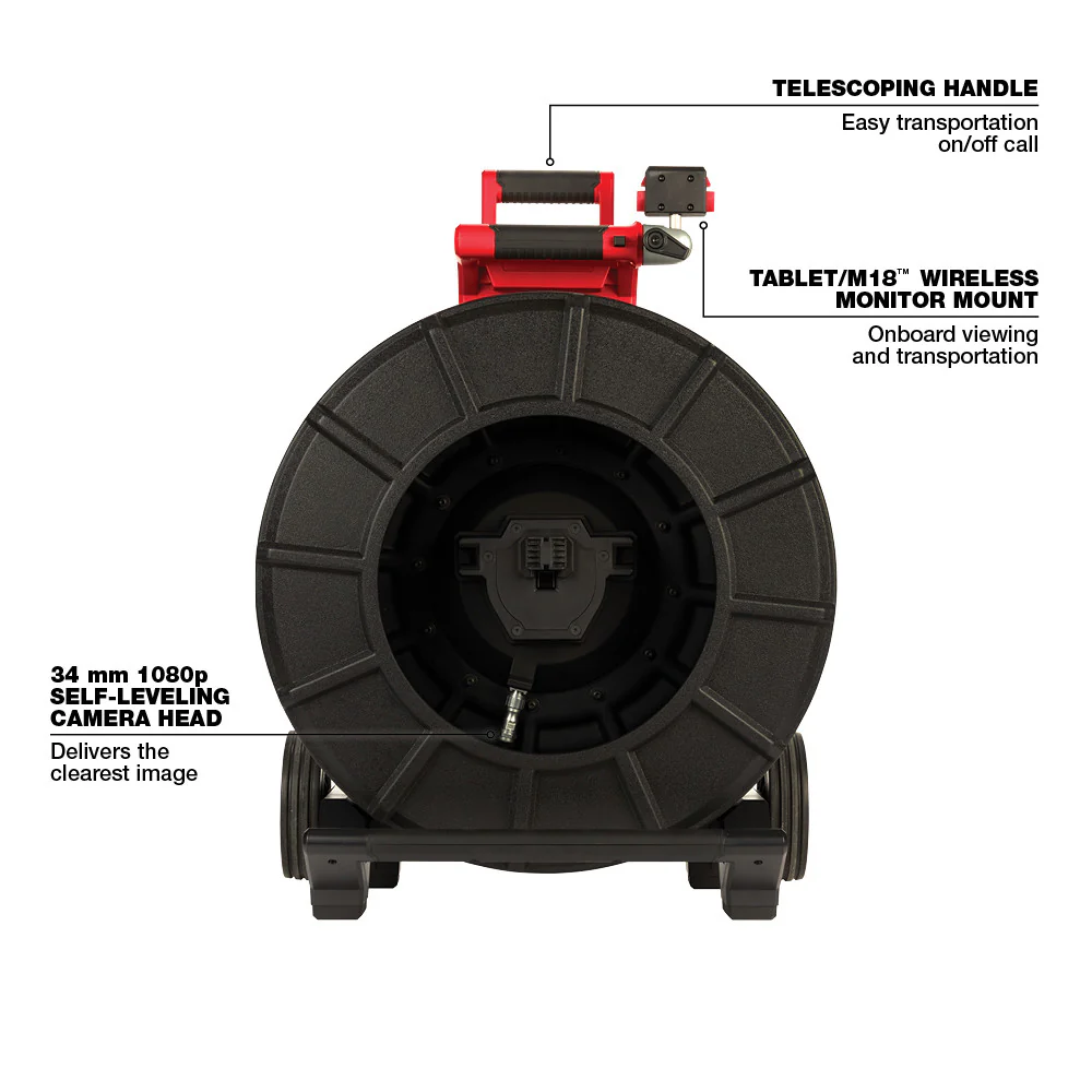 Milwaukee 2974-20 Milwaukee® 200’ Pipeline Inspection Reel - Mactool Shop