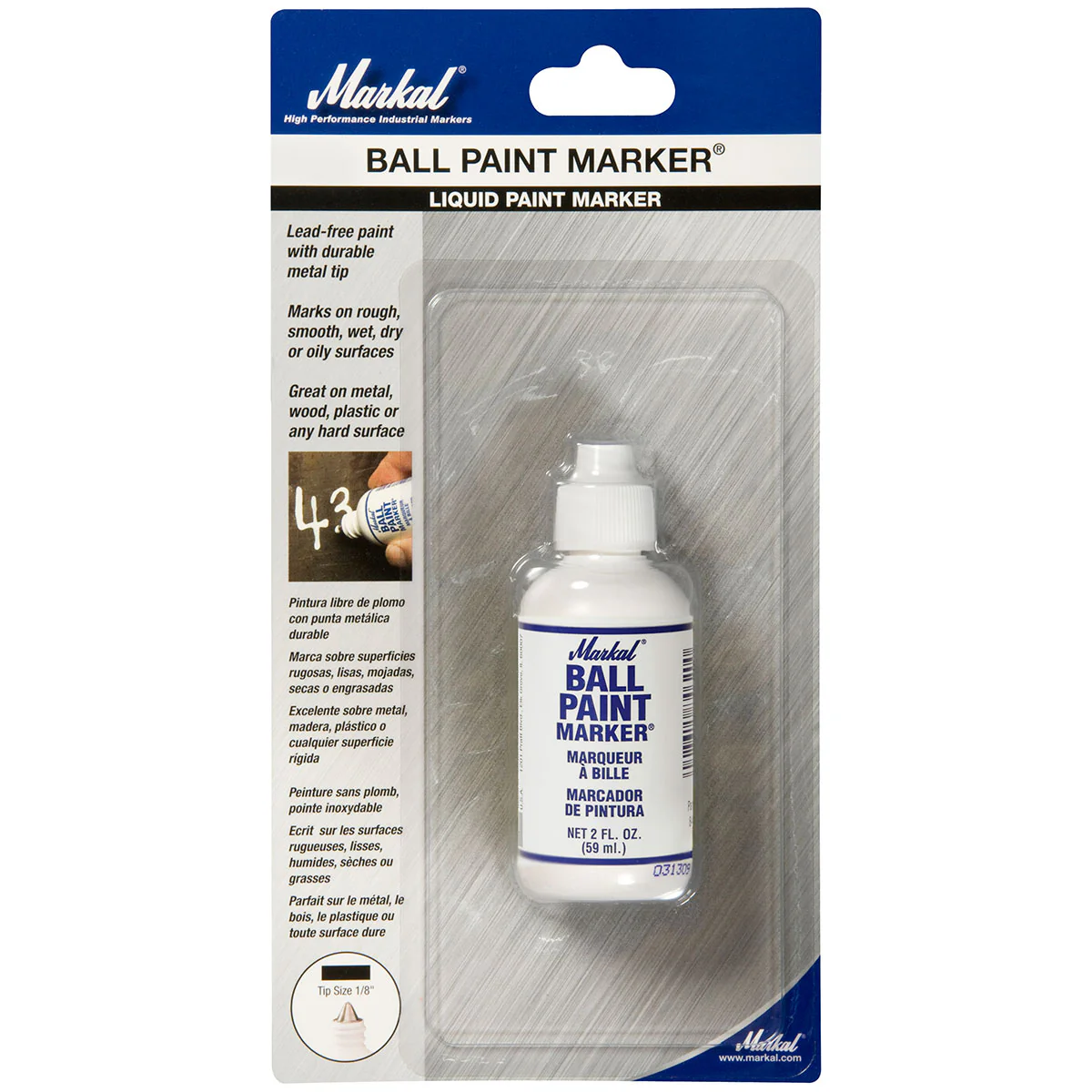 Markal 84600 Ball Paint Marker, Carded, White, 24 Pack - Mactool Shop
