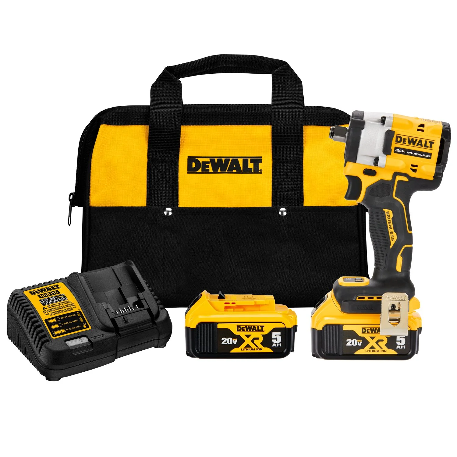 DeWalt DCF921P2 ATOMIC 20V MAX* 1/2 in. Cordless Impact Wrench with Hog Ring Anvil Kit - Mactool Shop