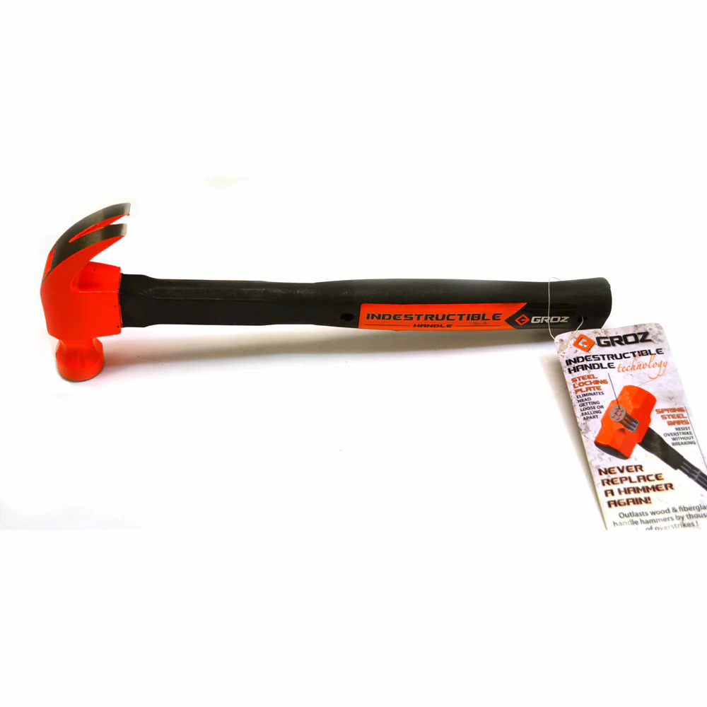Groz 34535 Indestructible Handle Claw Hammer, 16 Oz, 13