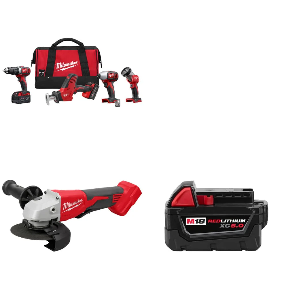 Milwaukee 2695-24 M18 4-Tool Combo Kit w/ FREE 2686-20 Grinder & Battery Pack - Mactool Shop