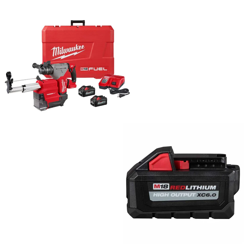 Milwaukee 2915-22DE M18 FUEL Rotary Hammer Kit w/ FREE 48-11-1865 M18 Battery Pk - Mactool Shop