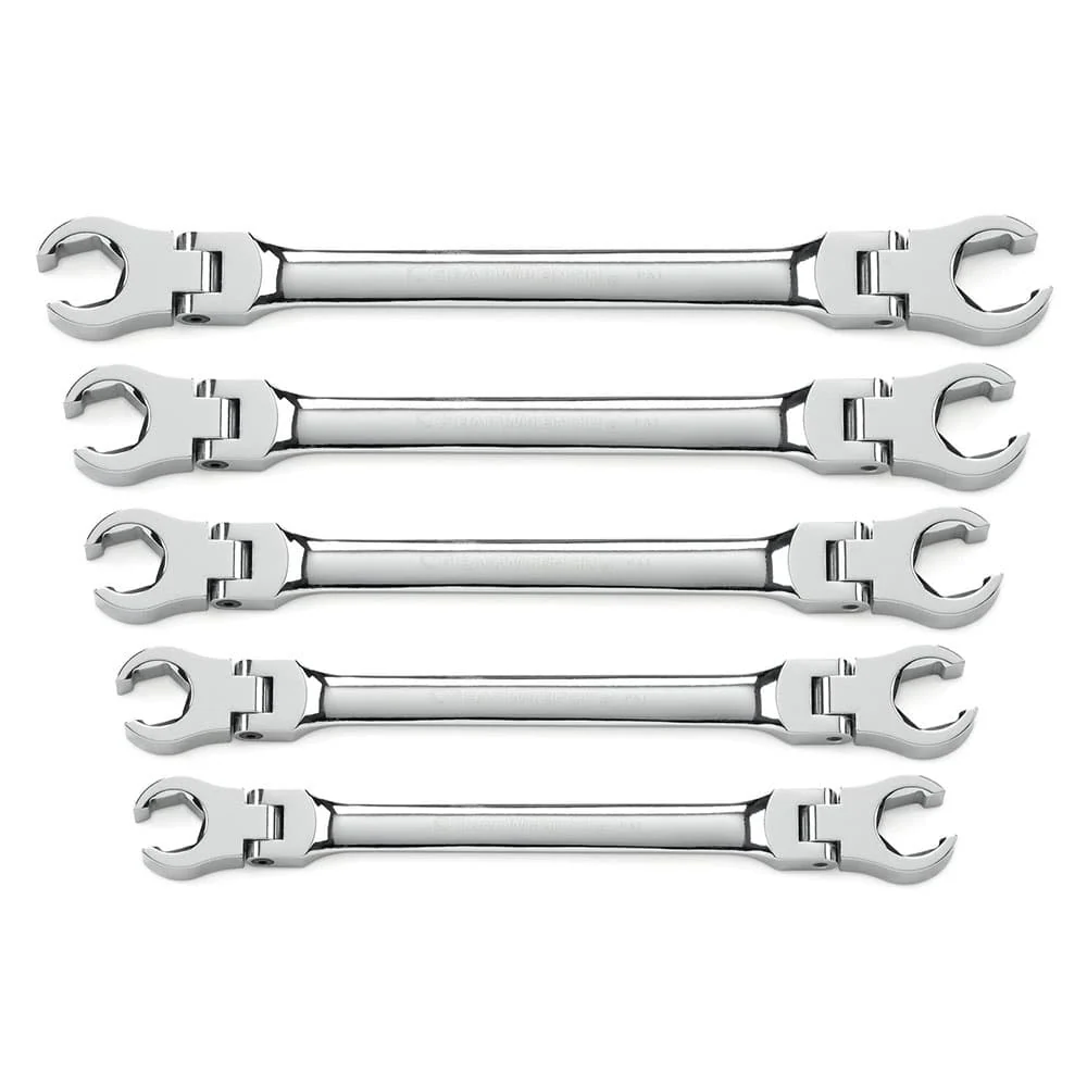 GearWrench 81910 5 Pc. Flex Head Flare Nut SAE Wrench Set - Mactool Shop
