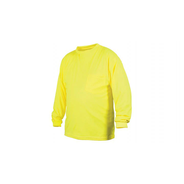 Pyramex RLTS3110NSX5 Hi-Vis Lime Long Sleeve T-Shirt No Tape- 5X Large - Mactool Shop