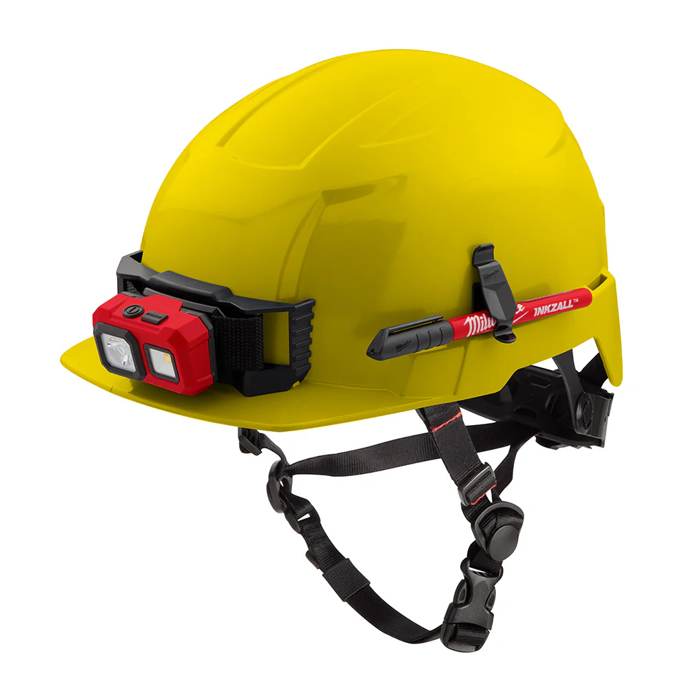 Milwaukee 48-73-1323 BOLT Yellow Front Brim Safety Helmet (USA) - Type 2, Class E, Non-Vented - Mactool Shop
