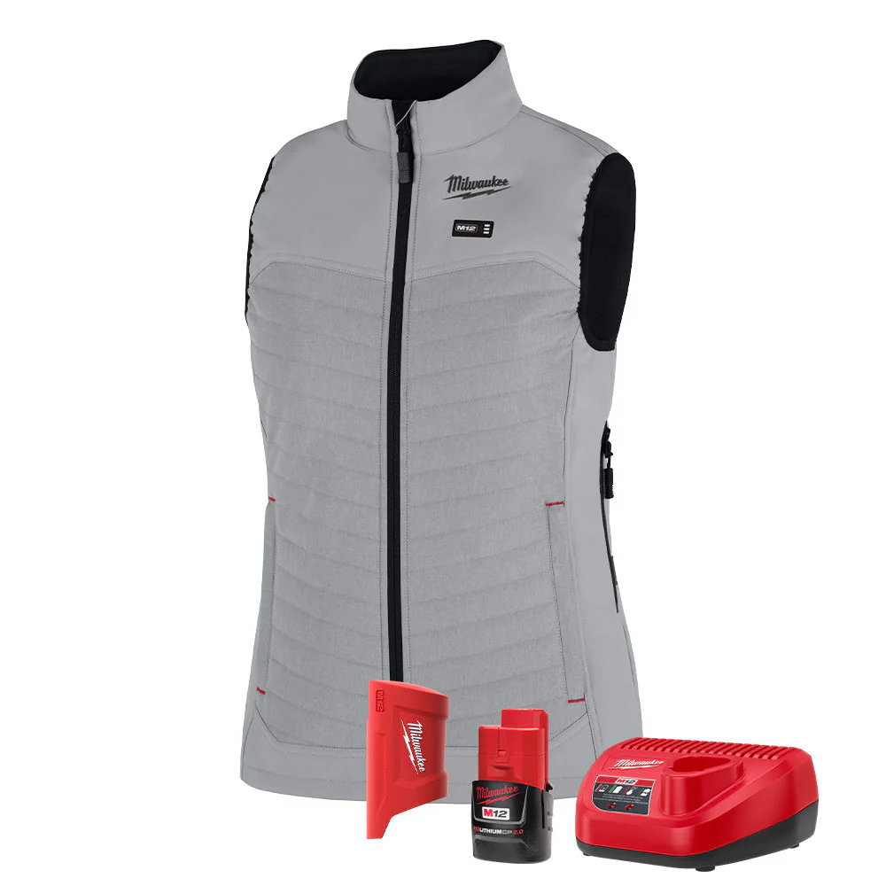 Milwaukee F300G-21 M12 Women's Gray Axis Vest with (1) 2.0 Ah Battery and Charger - Mactool Shop