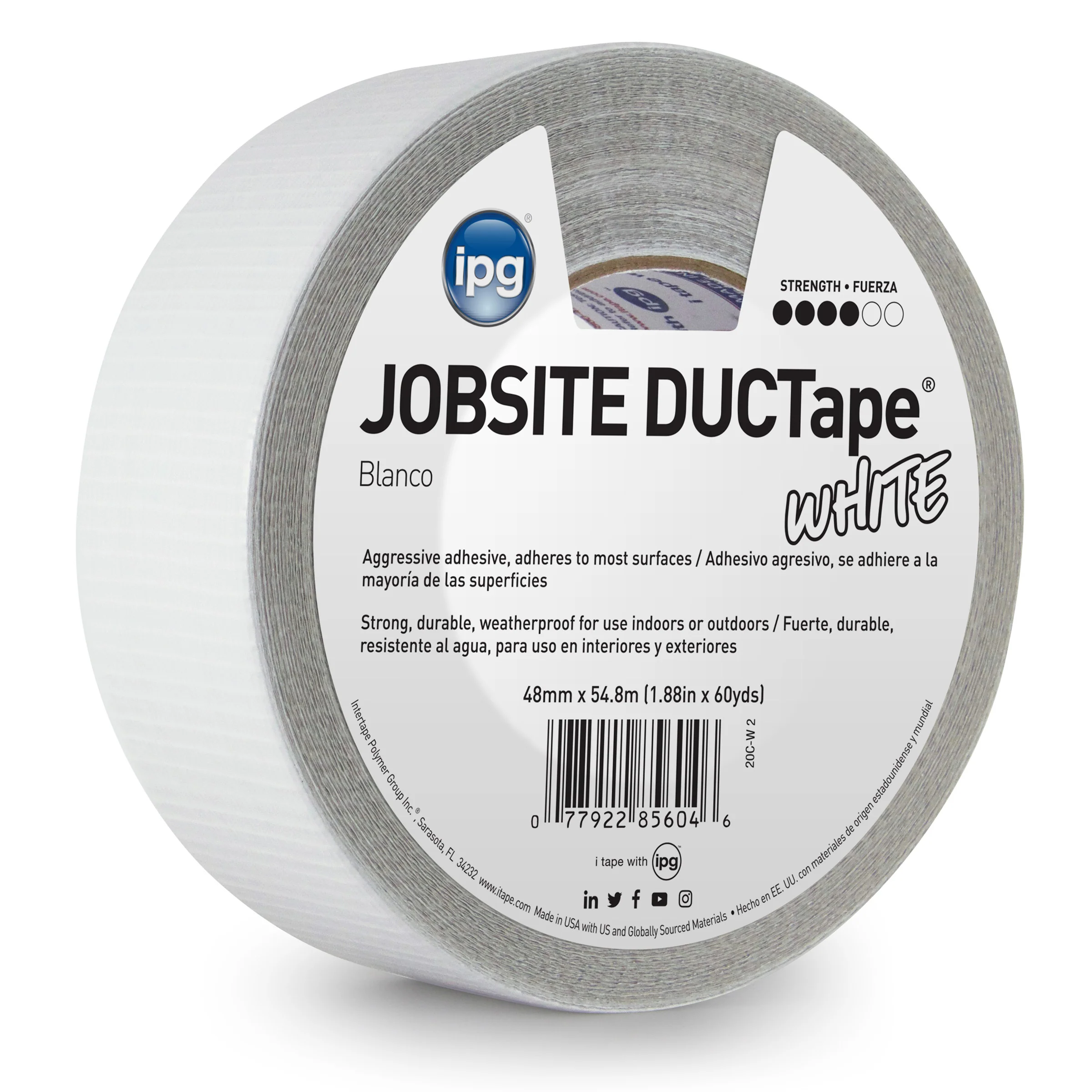 Intertape 91409 AC20 Colors 9 Mil Utility Duct Tape - White 48MM X 54.8M IPG-IPG 24 - Mactool Shop
