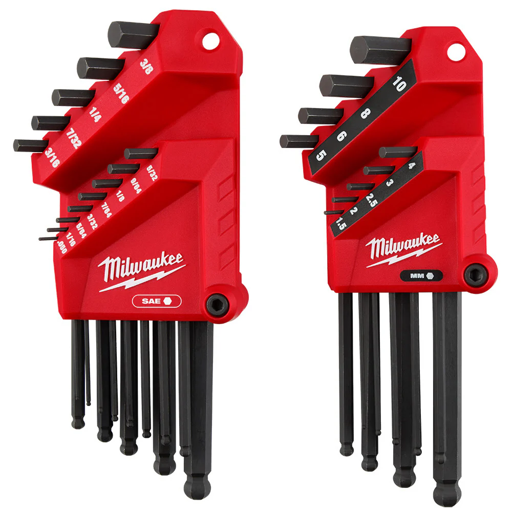Milwaukee 48-22-2187 22-Key Ball End L-Key Set - SAE/Metric - Mactool Shop
