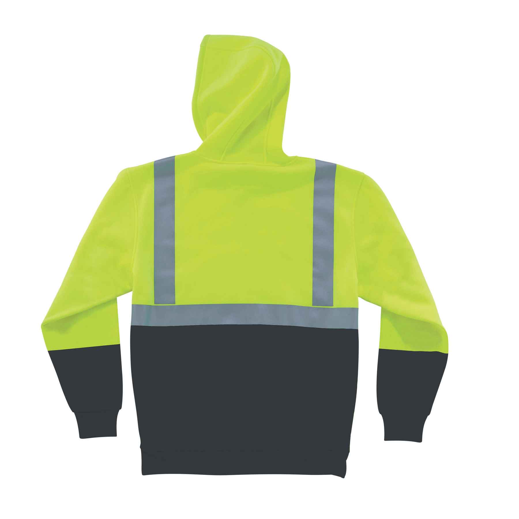 Ergodyne 21689 GloWear 8293 Type R Class 2 Black Front Hooded Sweatshirt, 5XL, HV Lime - Mactool Shop
