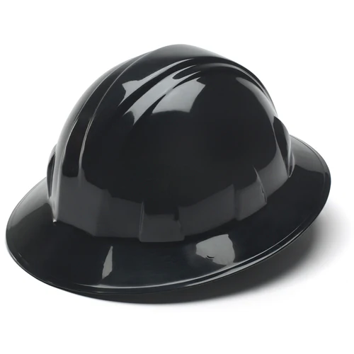 Pyramex HP24111 Black Full Brim Style 4 Point Ratchet Suspension Hard Hat - Mactool Shop