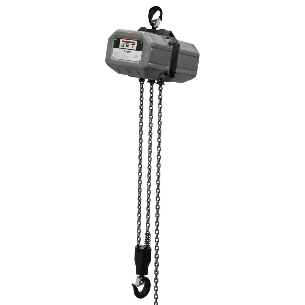 Jet JT9-131000 1SS-3C-10, 1-Ton Electric Chain Hoist 3-Phase 10' Lift - Mactool Shop