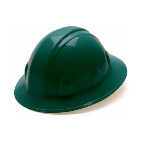 Pyramex HP24135 Full Brim Hard Hat 4 Point Ratchet Suspension - Green - Mactool Shop