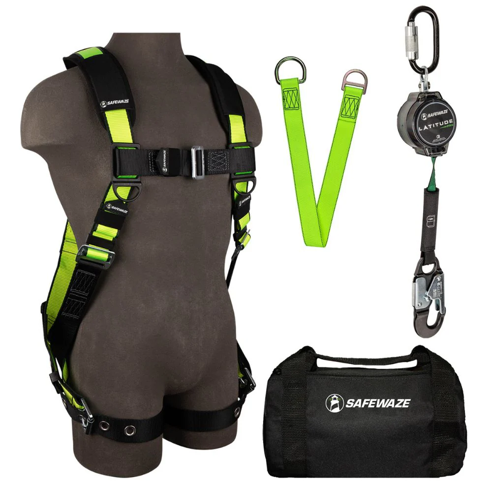 Safewaze EX-1000-L/XL PRO Bag Combo: FS185-L/XL Harness, 018-5009 SRL, FS811-3 Anchor, FS8125 Bag, L/XL - Mactool Shop
