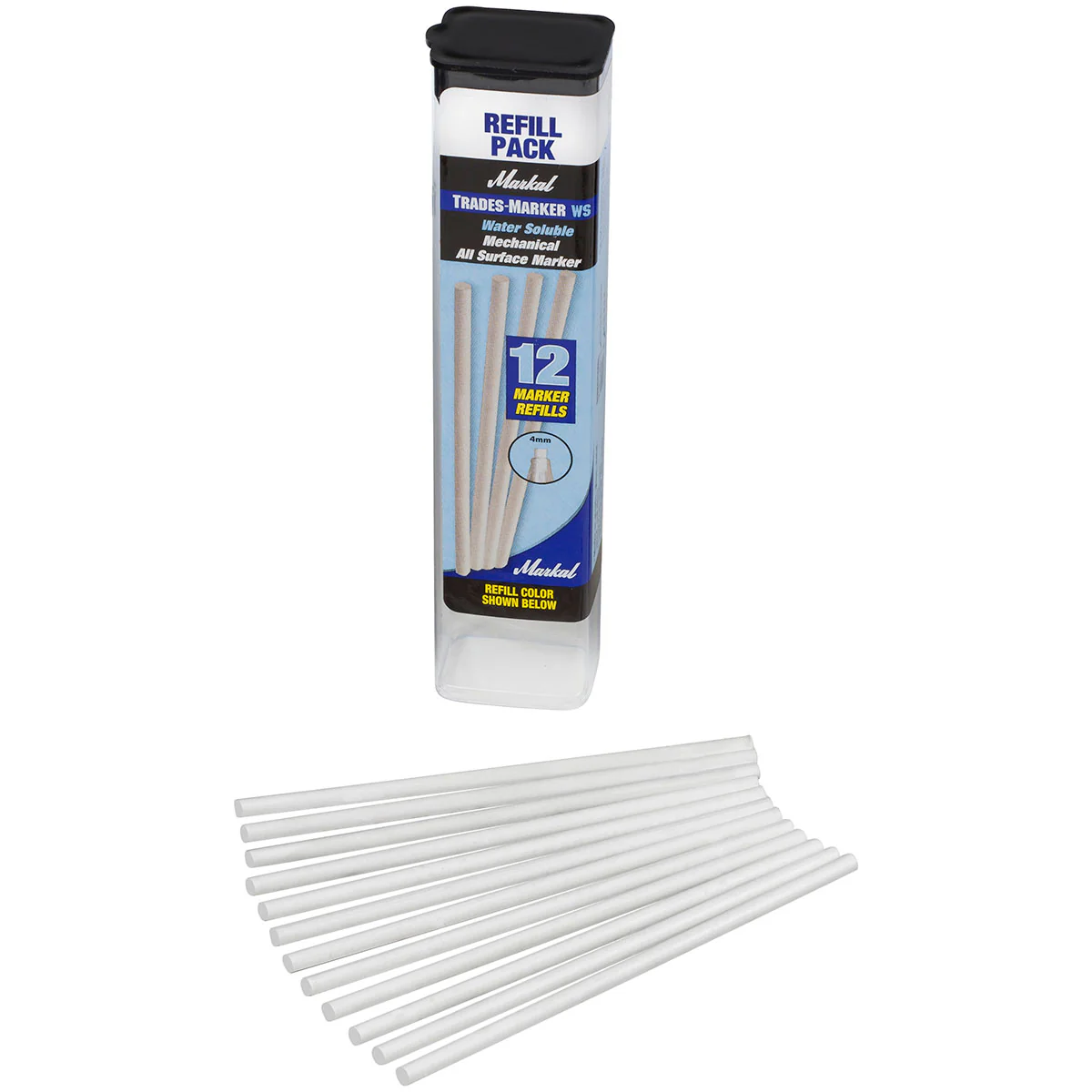 Markal 96180 Trades-Marker WS, 12 Refills, White, 144 Pack - Mactool Shop
