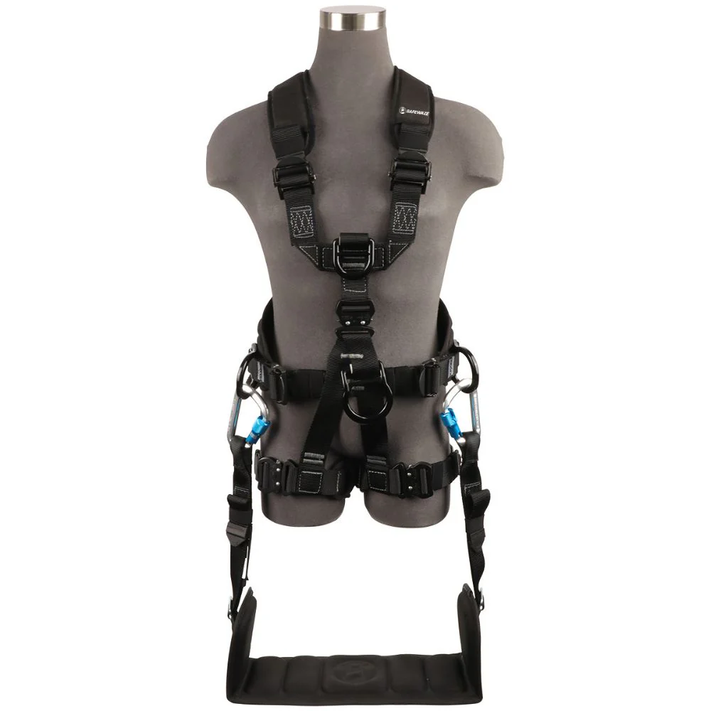 Safewaze FS227T-2X Wind & Tower Harness: Alu 5D, Removable Seat, Alu QC Legs, 2X - Mactool Shop