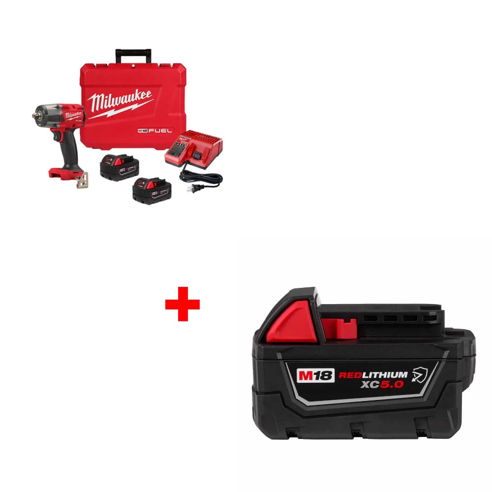 Milwaukee 2962P-22R M18 FUEL Impact Wrench Kit w/ FREE 48-11-1850R M18 Battery - Mactool Shop