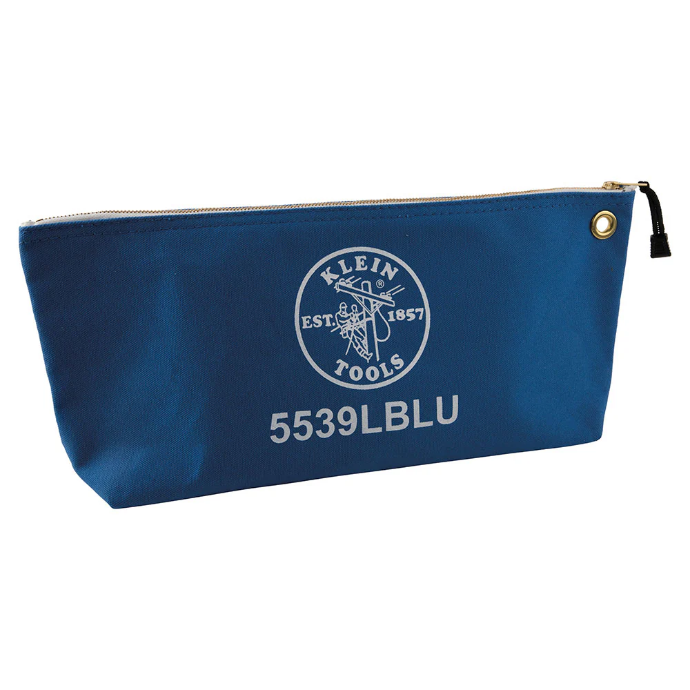 Klein Tools 5539LBLU Canvas Bag with Zipper, Large Blue - Mactool Shop