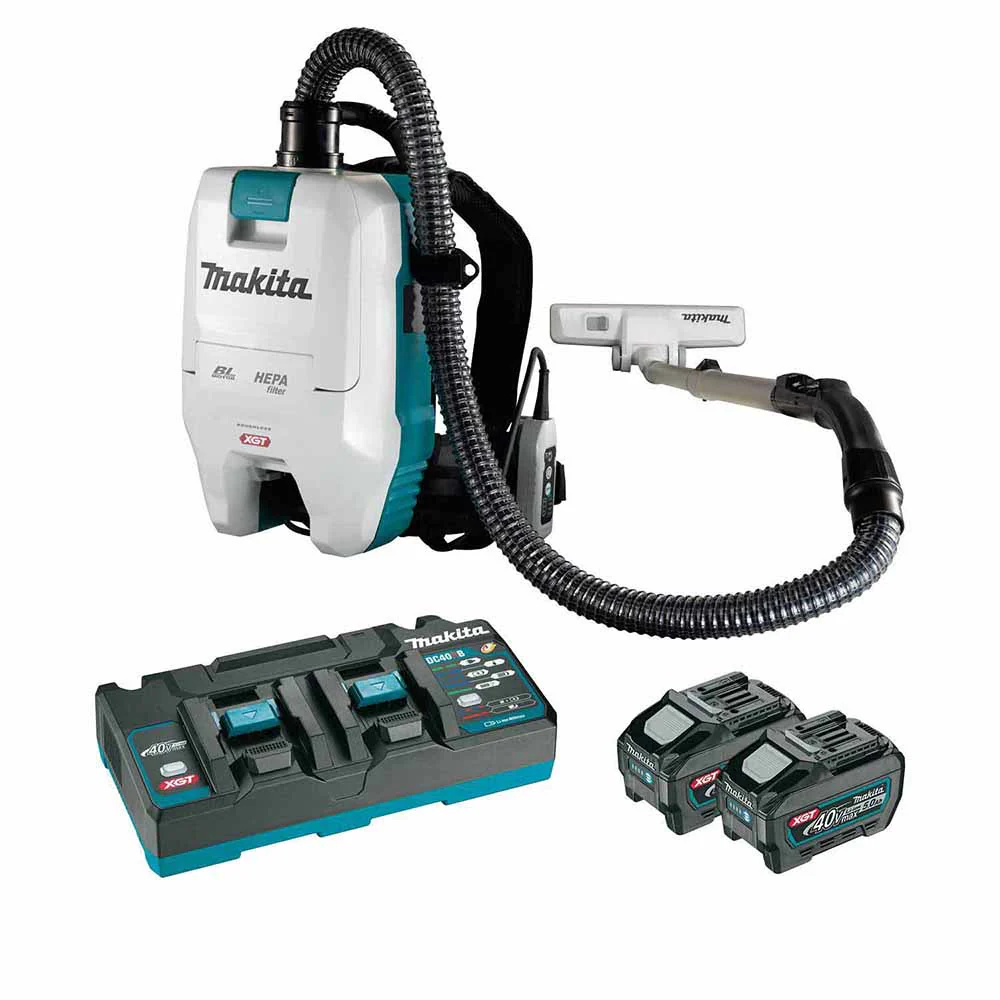 Makita GCV05T1X 40V max XGT Brushless Cordless 2 Quart HEPA Filter Backpack Dry Vacuum Kit (5.0Ah) - Mactool Shop
