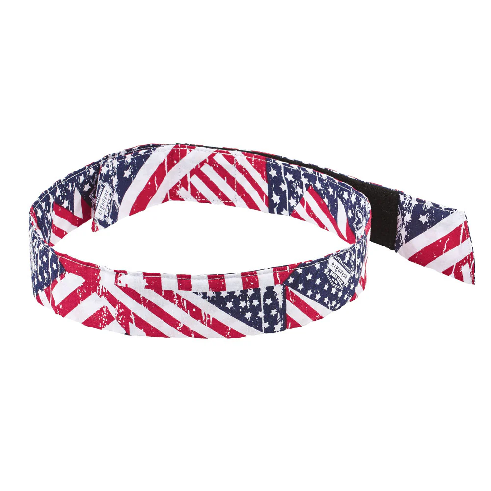 Ergodyne 12313 Chill-Its 6705 Evaporative Cooling Bandana - Hook & Loop, Stars & Stripes - Mactool Shop