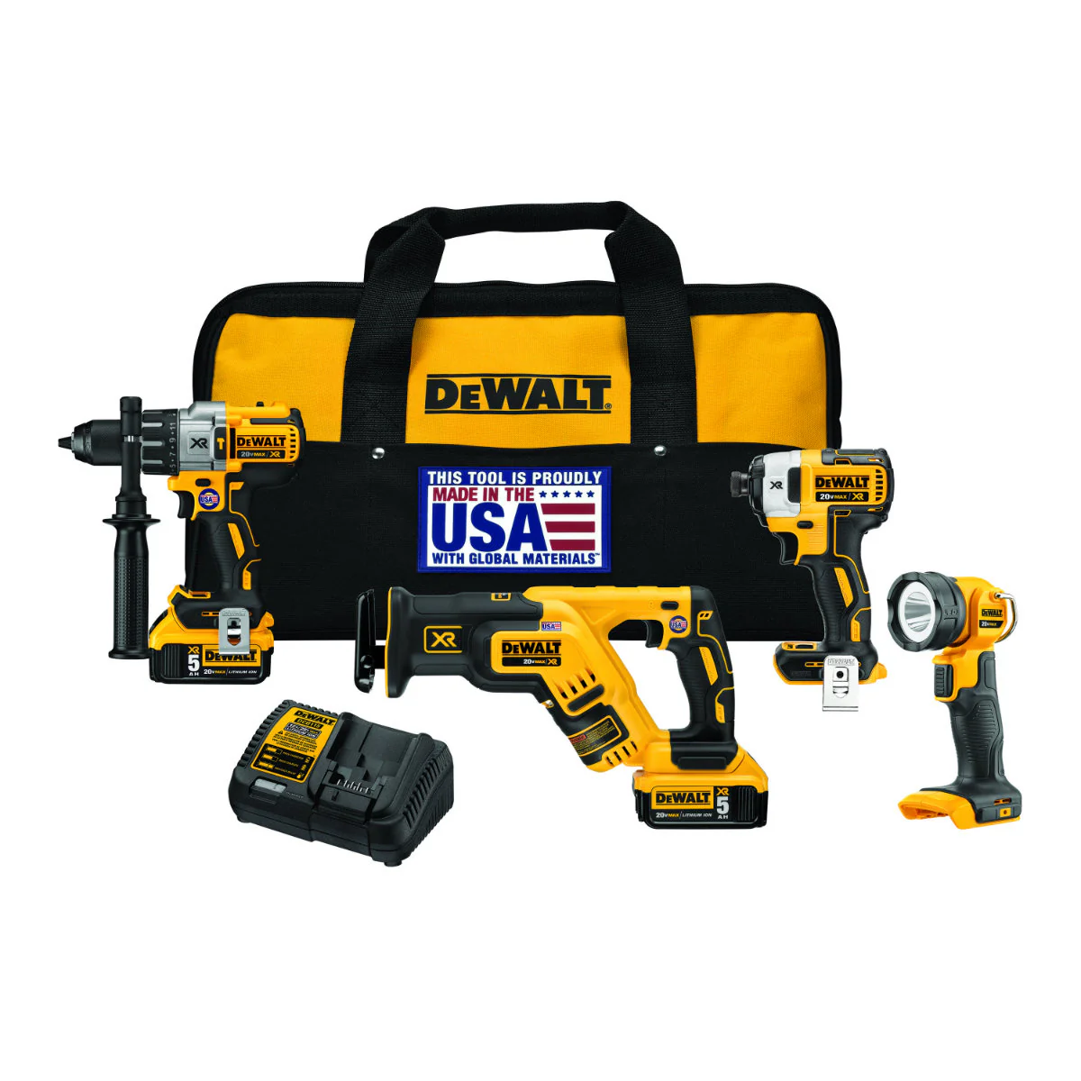 DeWalt DCK494P2 20V MAX* XR Lithium Ion 4-Tool Combo Kit - Mactool Shop