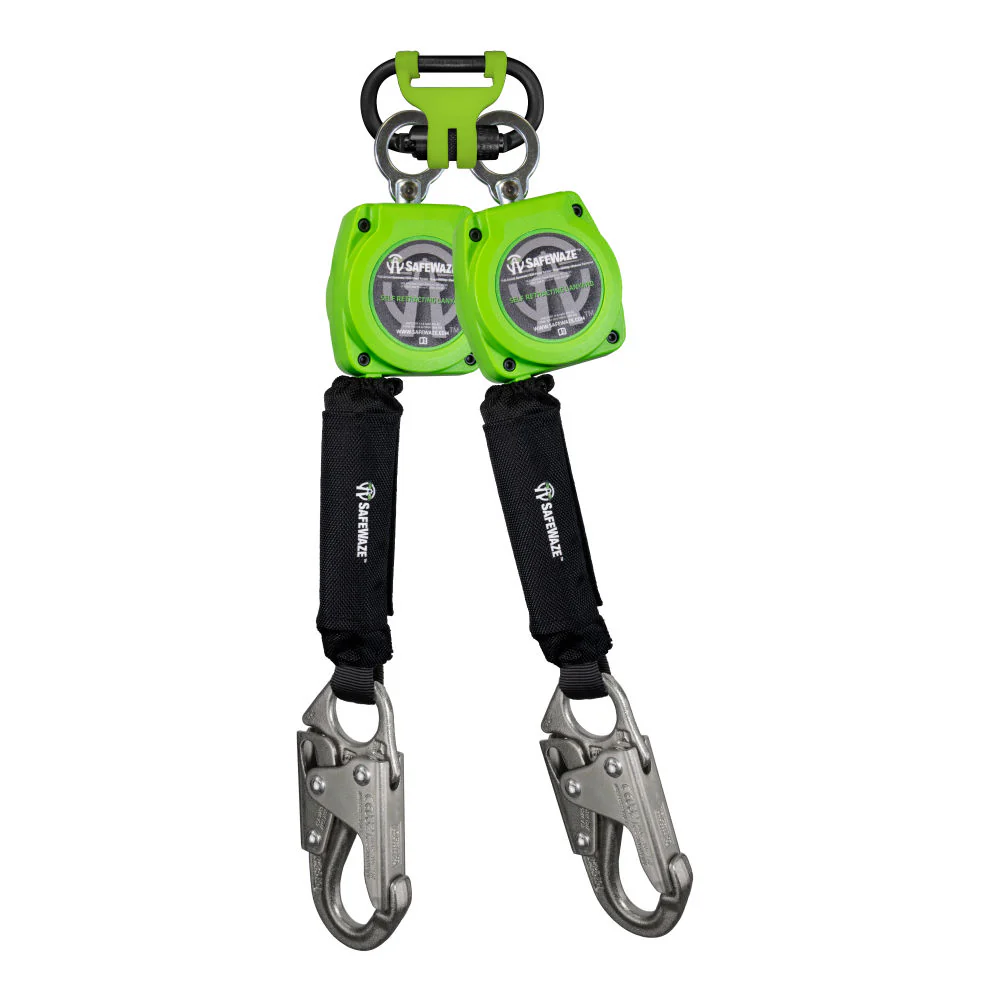 Safewaze 019-5152 6' Dual Web Retractable With BWB 1014 And Double Locking Steel Snap Hooks - Mactool Shop