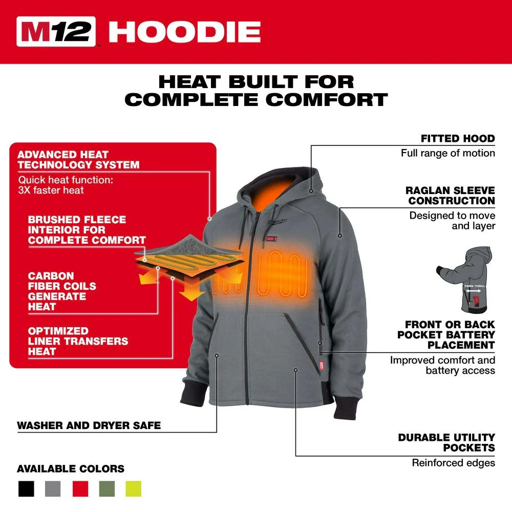 Milwaukee 306HV-20 M12 Heated Hoodie Hi-Vis (Hoodie Only) - Mactool Shop