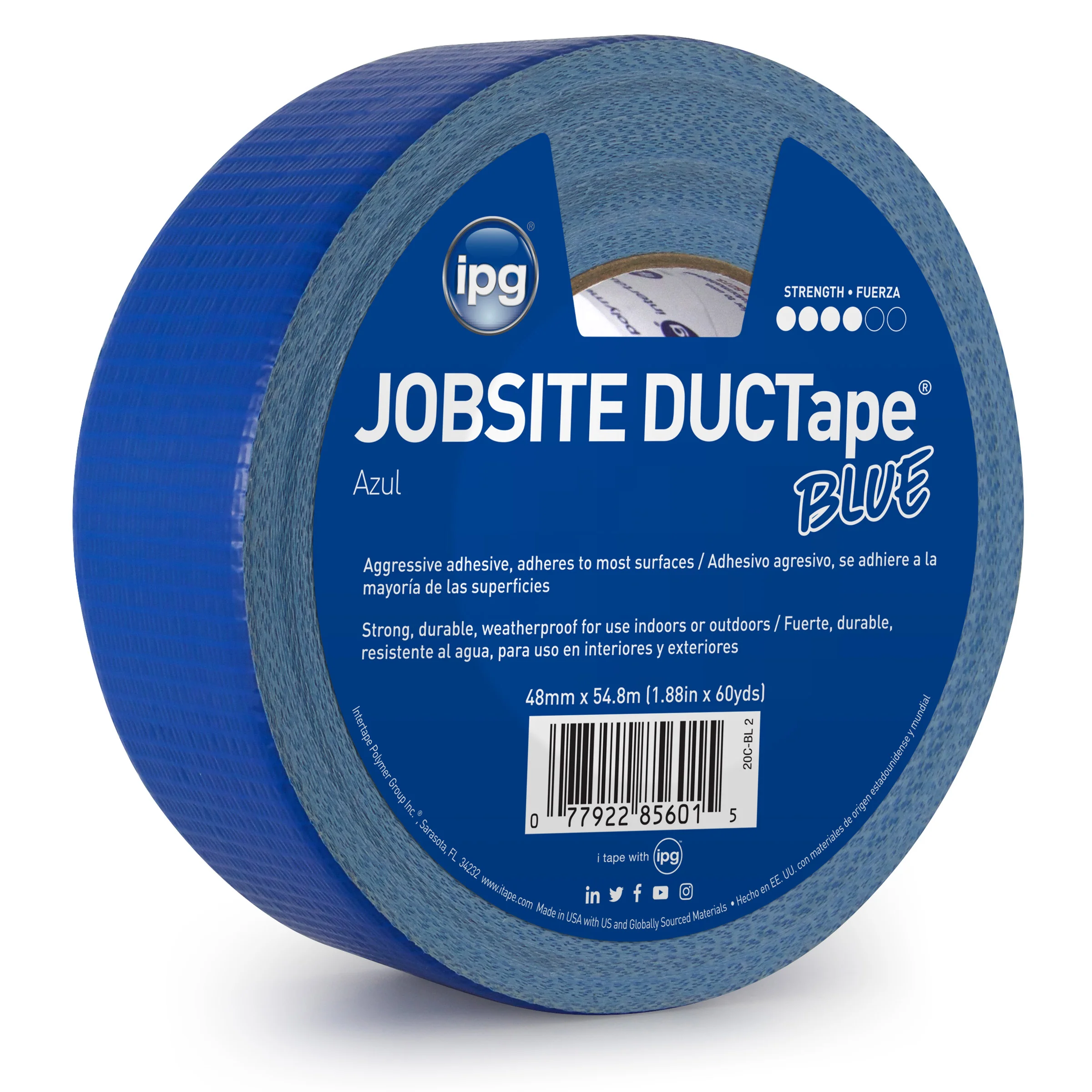 Intertape 20C-BL 2 AC20 Colors 9 Mil Utility Duct Tape - Blue 48MM X 54.8M IPG-IPG 24 - Mactool Shop