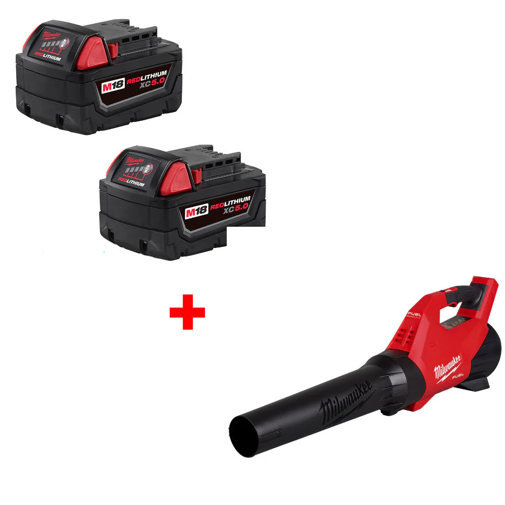 Milwaukee 48-11-1852 M18 XC5.0 Battery-2 Pack W/ FREE 3017-20 M18 FUEL Blower - Mactool Shop