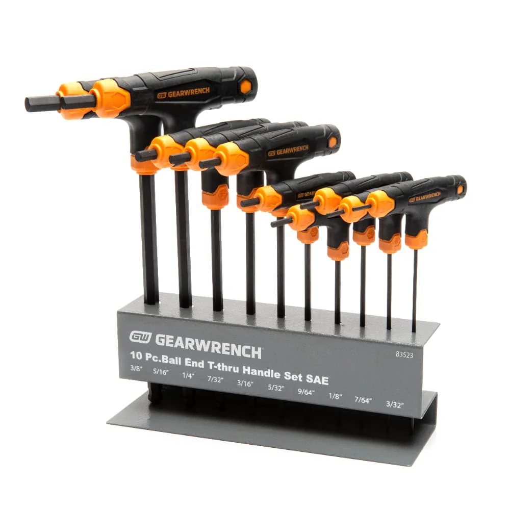 GearWrench 83523 10 Piece SAE Ball End T-Handle Hex Key Set - Mactool Shop