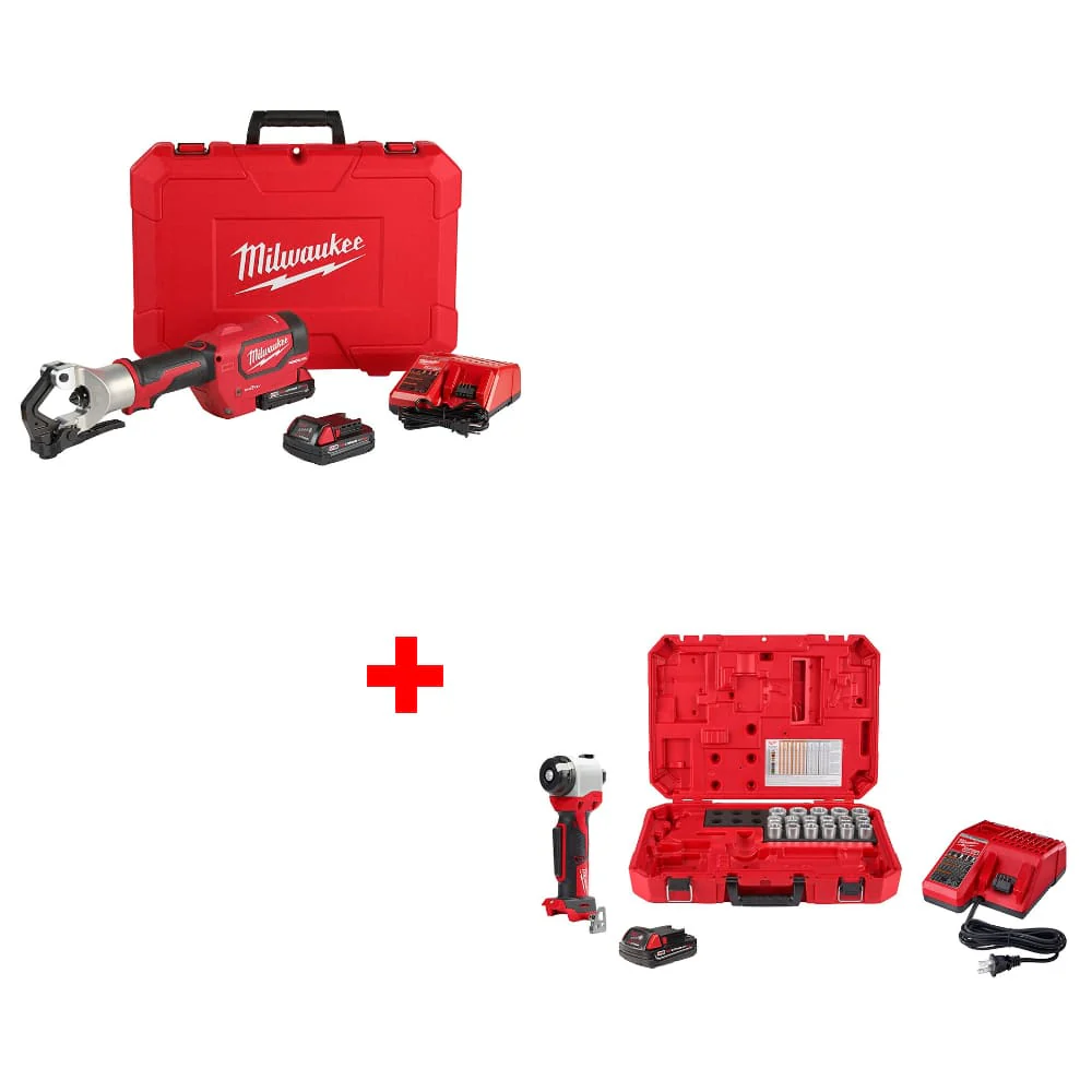 Milwaukee 2877-22 M18 Dieless Crimper w/ FREE 2935CU-21S M18 Cable Stripper Kit - Mactool Shop