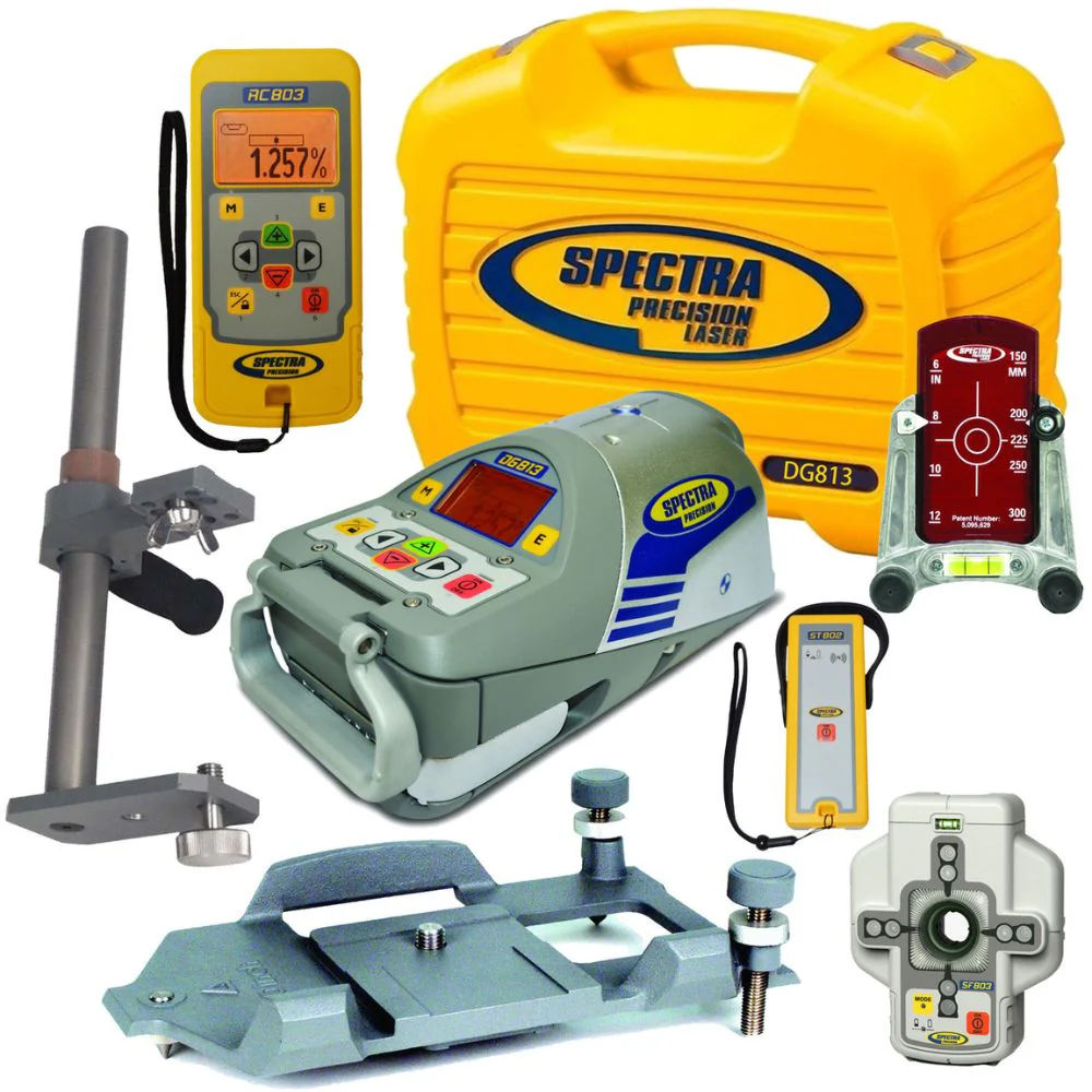 Spectra DG813-6 Pipe Laser with Dialgrade Graphic-Display, Large Pipe Plate - Mactool Shop