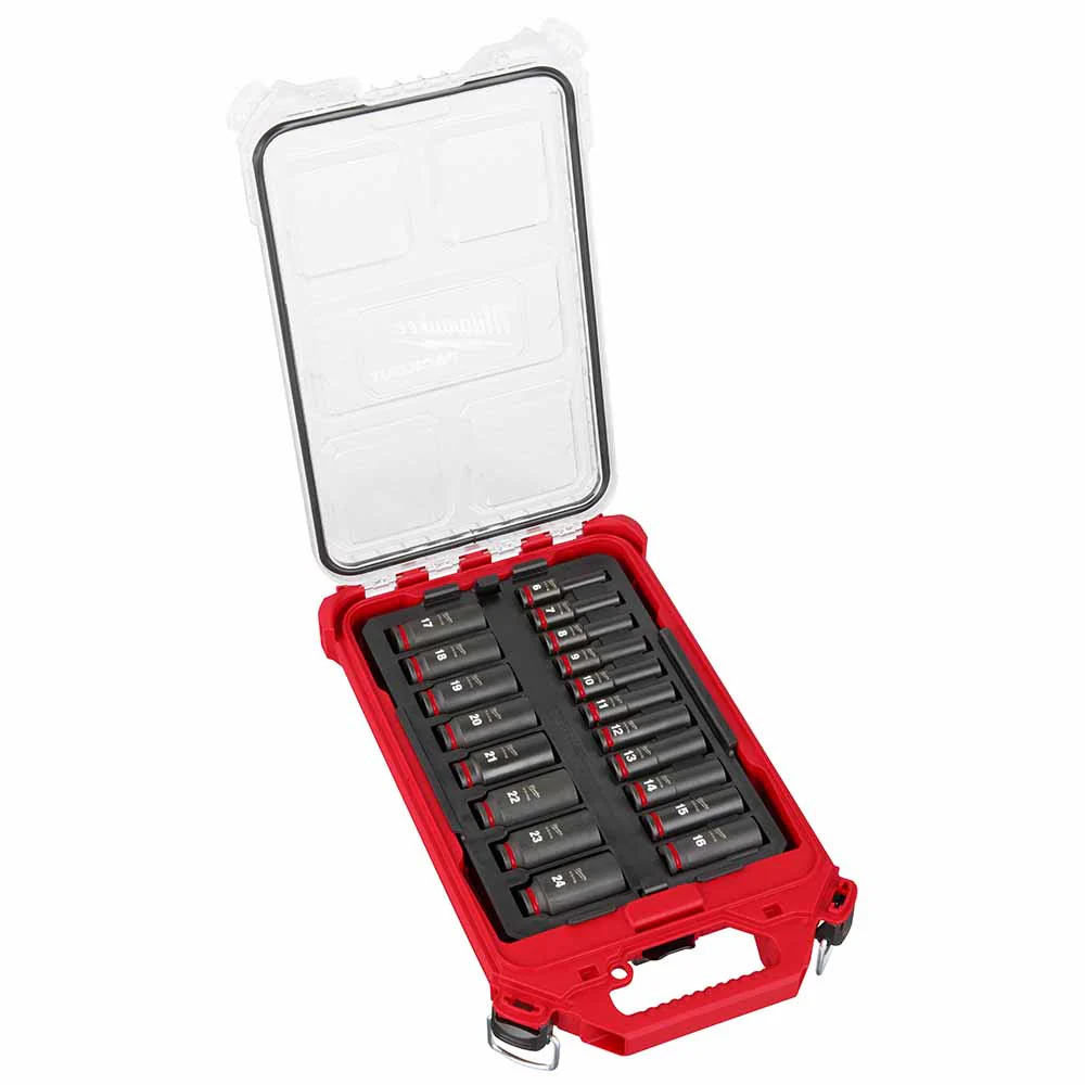 Milwaukee 49-66-6801 Shockwave Impact Duty Socket 3/8” Drive 19-Piece MM Packout Set - Mactool Shop