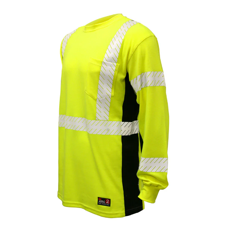 ML Kishigo F406-2X 2X Lime Flame Resistant Premium Black Long Sleeve T-Shirt - Mactool Shop