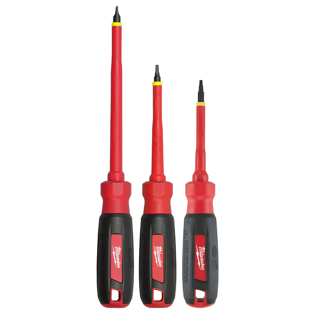Milwaukee 48-22-2203 3-Piece 1000V Insulated Screwdriver Set w/ Square Drive - Mactool Shop