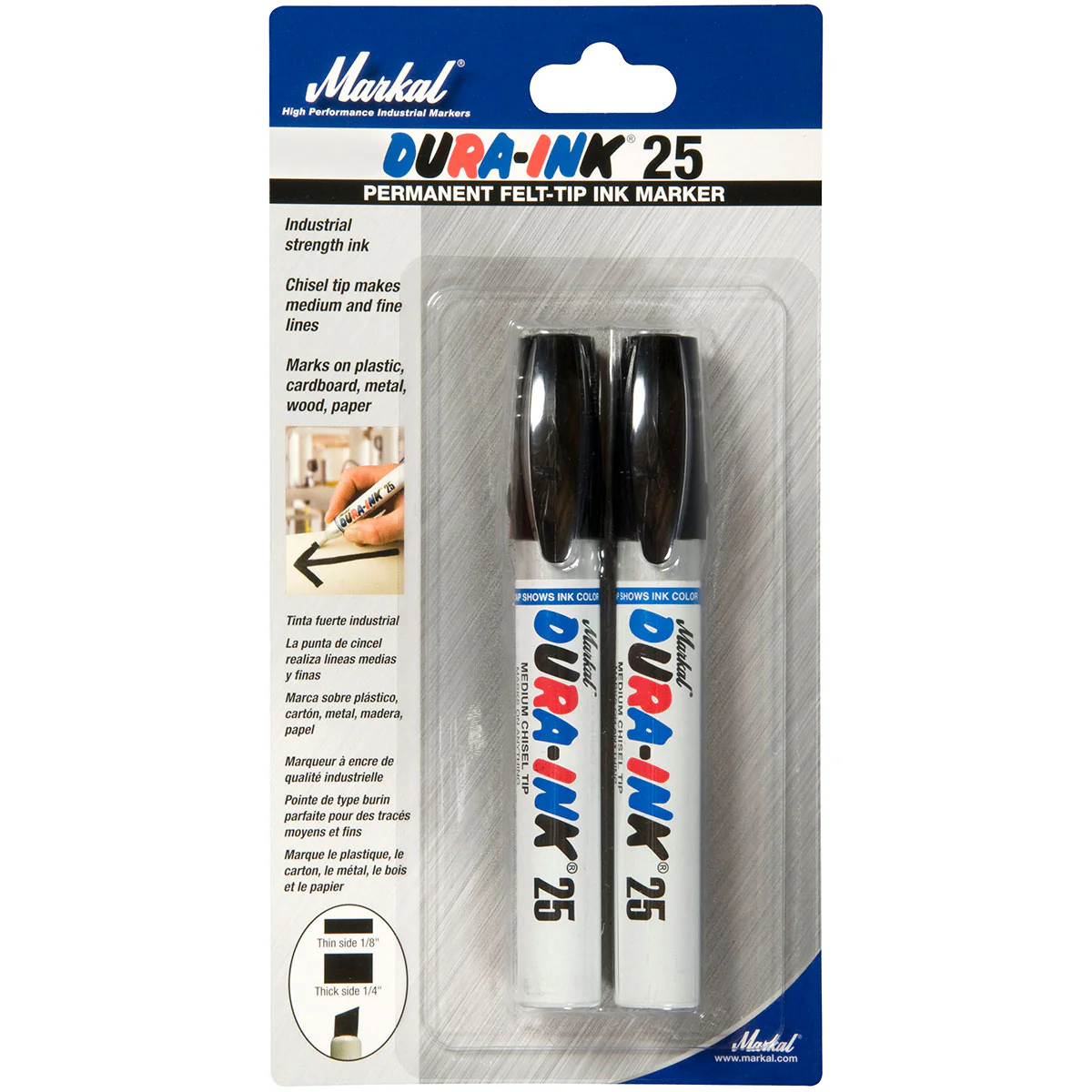 Markal 96237 Dura-Ink 25, Chisel Tip, Black, 24 Pack - Mactool Shop