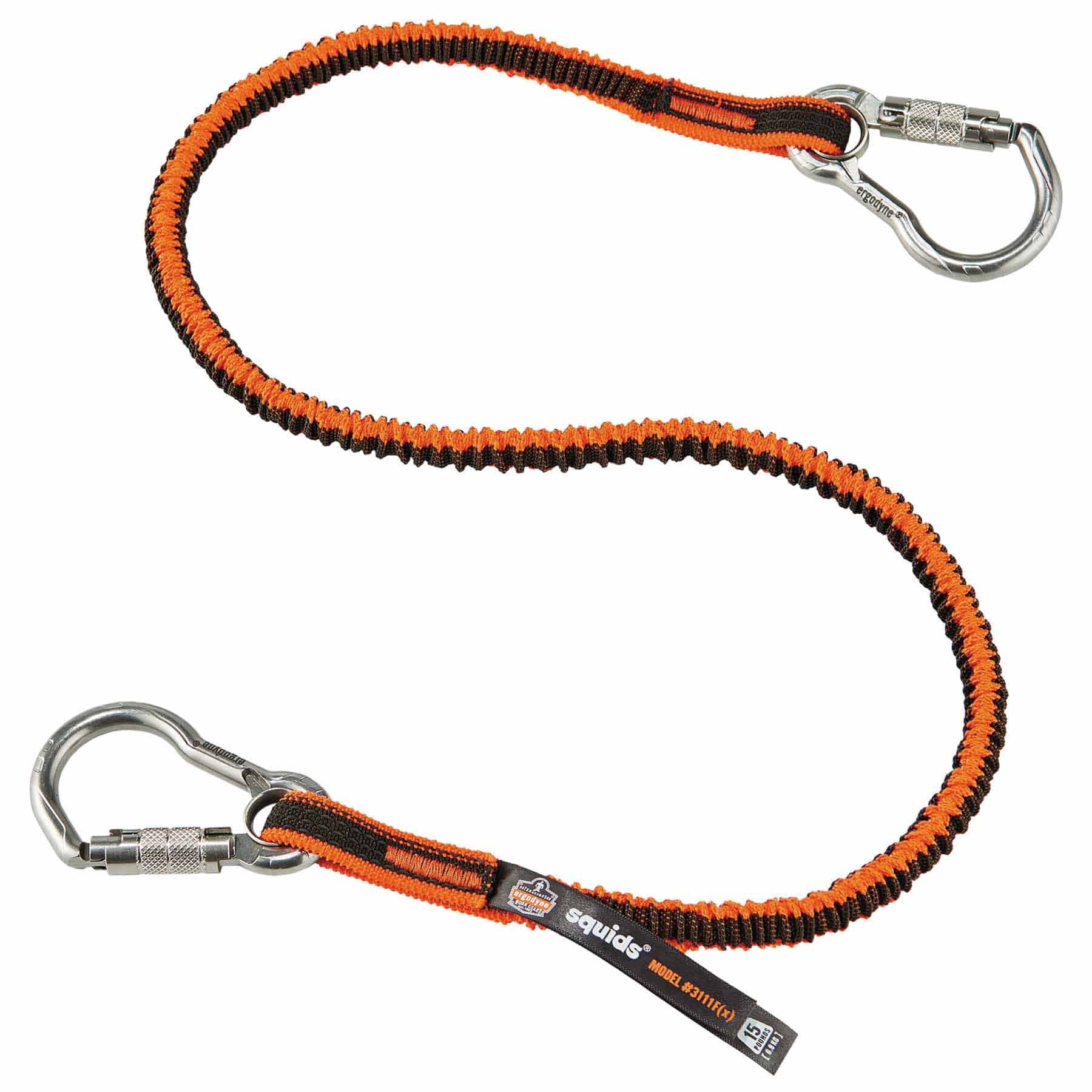 Ergodyne 19823 3111F(x) Standard Orange and Gray Lanyard - Dual SS Carabiners - 15lbs - Mactool Shop