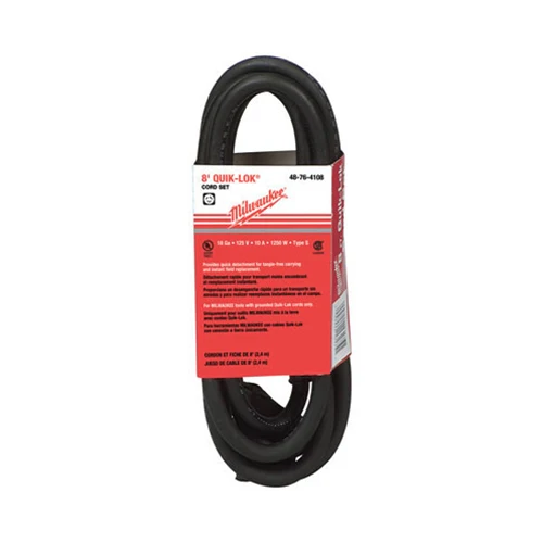Milwaukee 48-76-4108 8 ft. Quik-Lok Cord withTwist Lock Plug - Mactool Shop