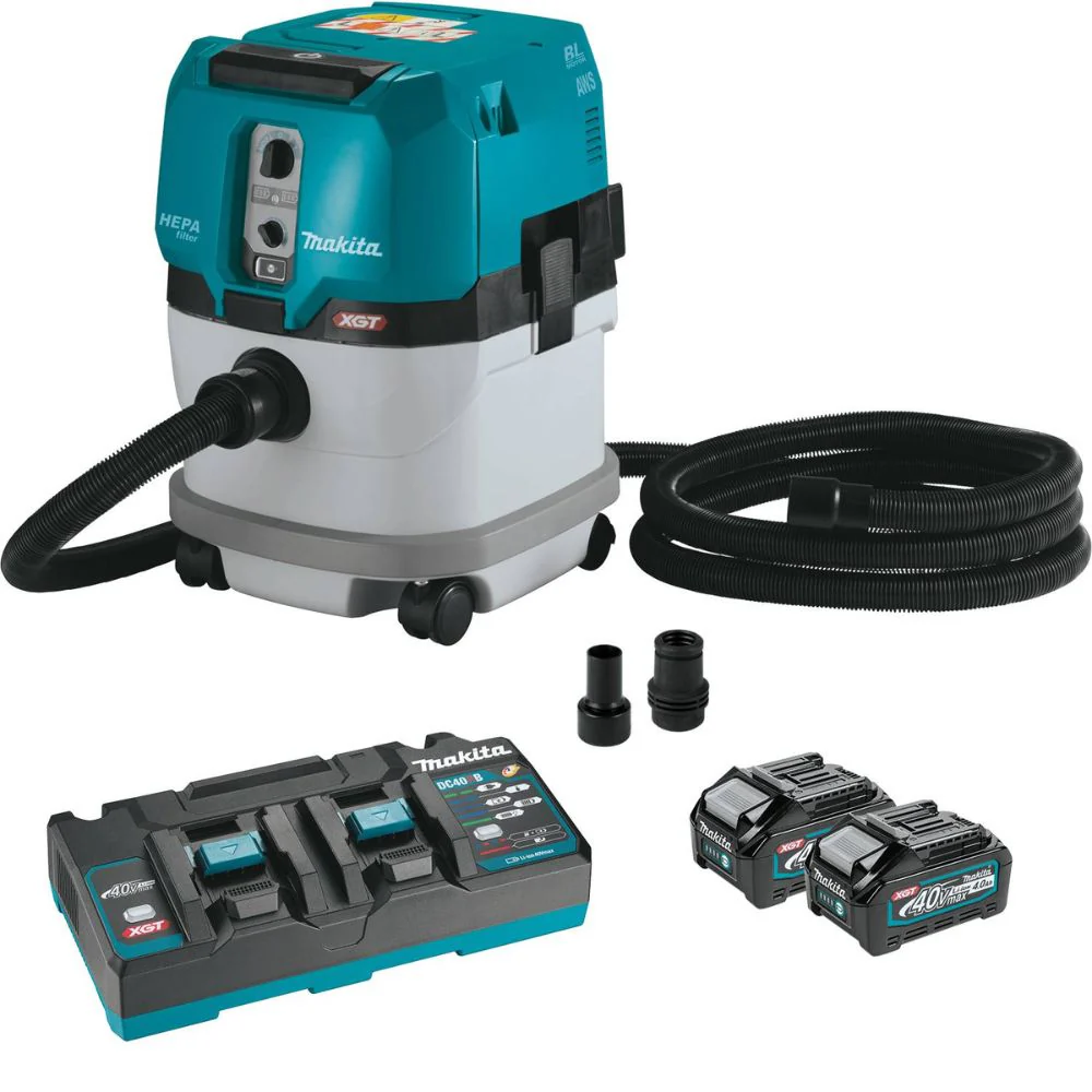 Makita GCV04PMX 40V max XGT Brushless Cordless 4 Gallon HEPA Filter Dry Dust Extractor Kit, AWS Capable (4.0Ah) - Mactool Shop